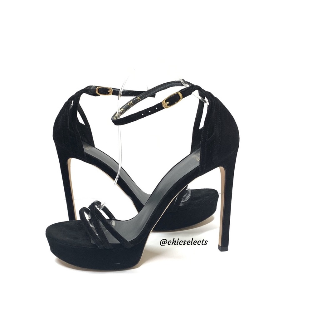 STUART WEITZMAN SUEDE PLATFORMS HEELS ANKLE STRAP